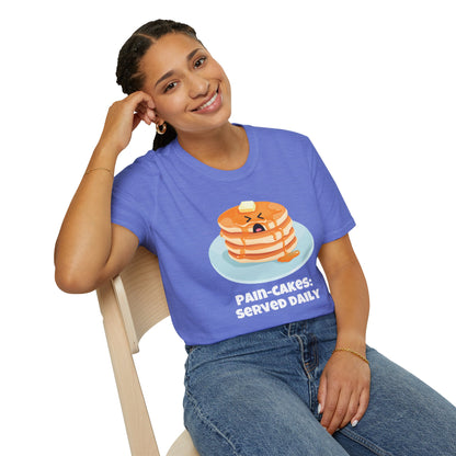 Pain-Cakes Served Daily T-Shirt | Spoonie Humor Tee | Chronic Illness Awareness Apparel