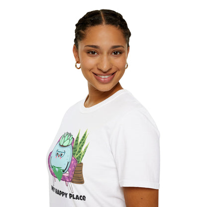 My Happy Place Succulent T-Shirt | Spoonie Plant Humor Tee | Chronic Illness Awareness Apparel