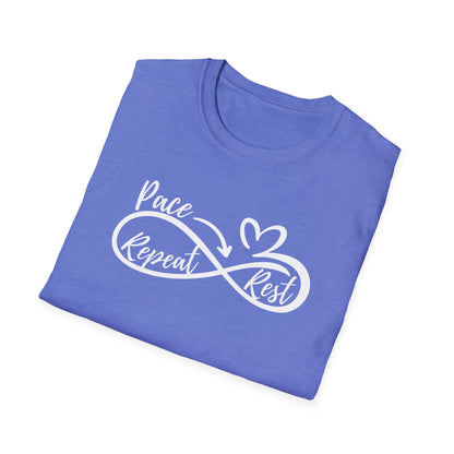 Pace Rest Repeat T-Shirt | Pacing Encouragement Tee | Spoonie Haven Apparel