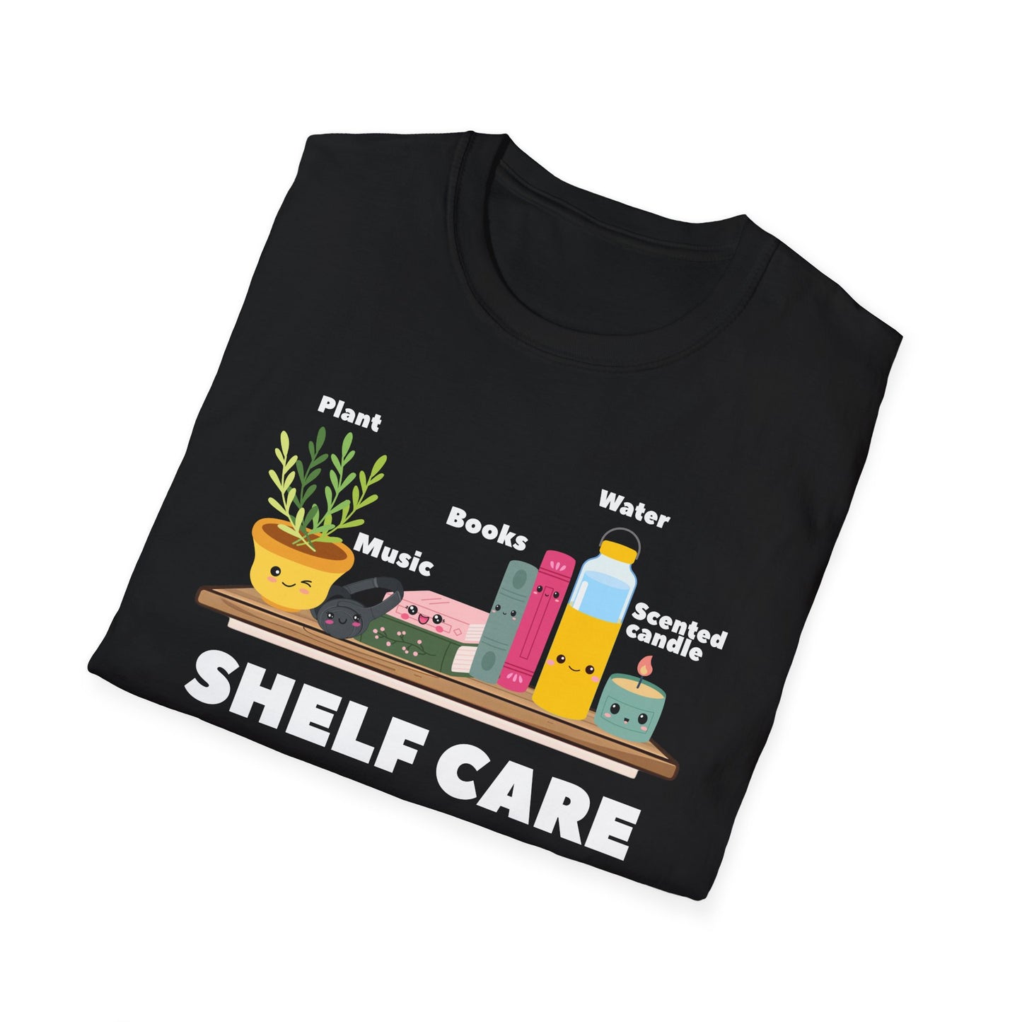 Shelf Care T-Shirt | Spoonie Self-Care Tee | Book Lover Chronic Illness Apparel