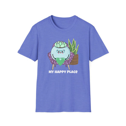My Happy Place Succulent T-Shirt | Spoonie Plant Humor Tee | Chronic Illness Awareness Apparel