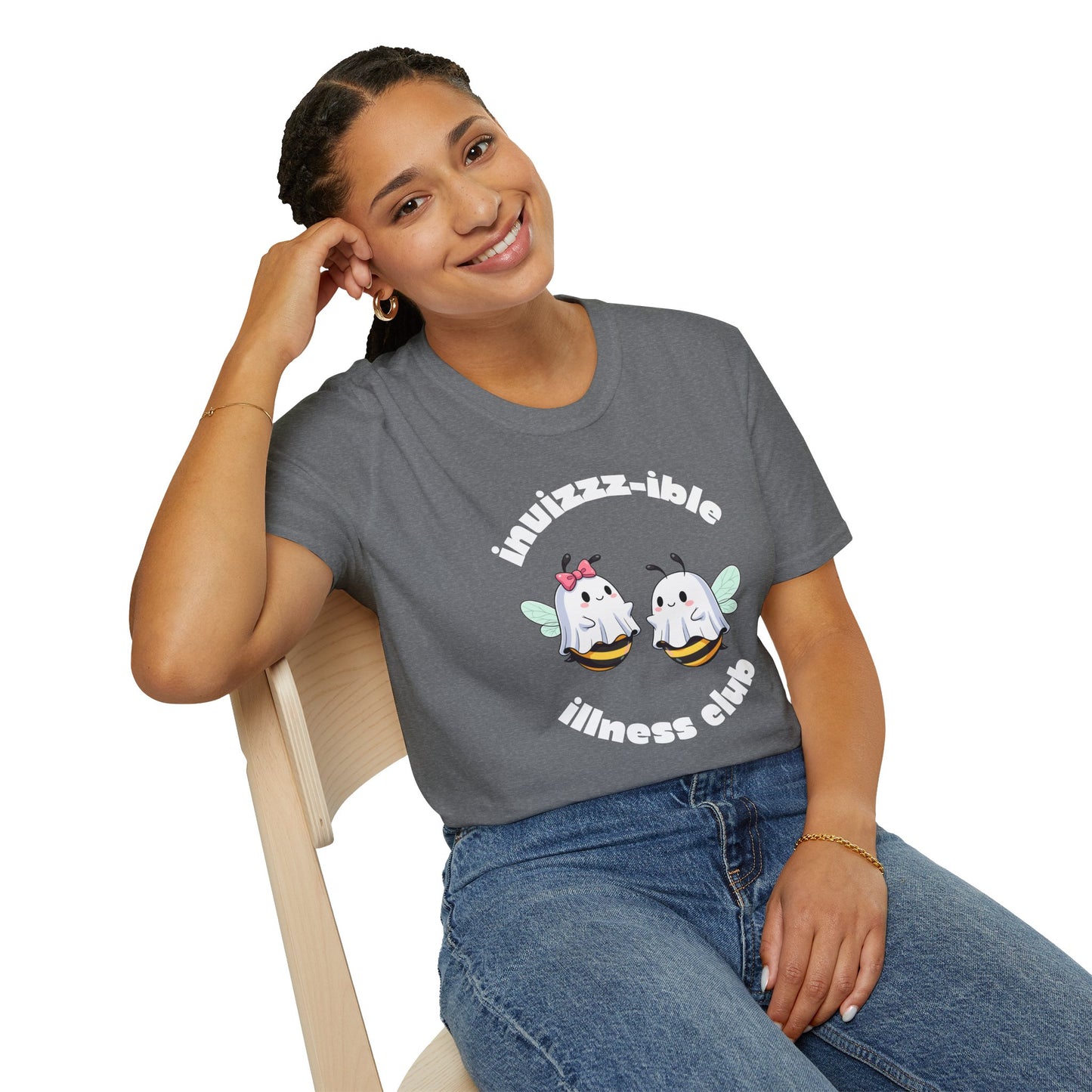 Invizzz-ible Illness Club Bee T-Shirt | Spoonie Humor Tee | Chronic Illness Awareness Apparel