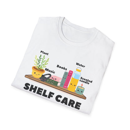 Shelf Care T-Shirt | Spoonie Self-Care Tee | Book Lover Chronic Illness Apparel