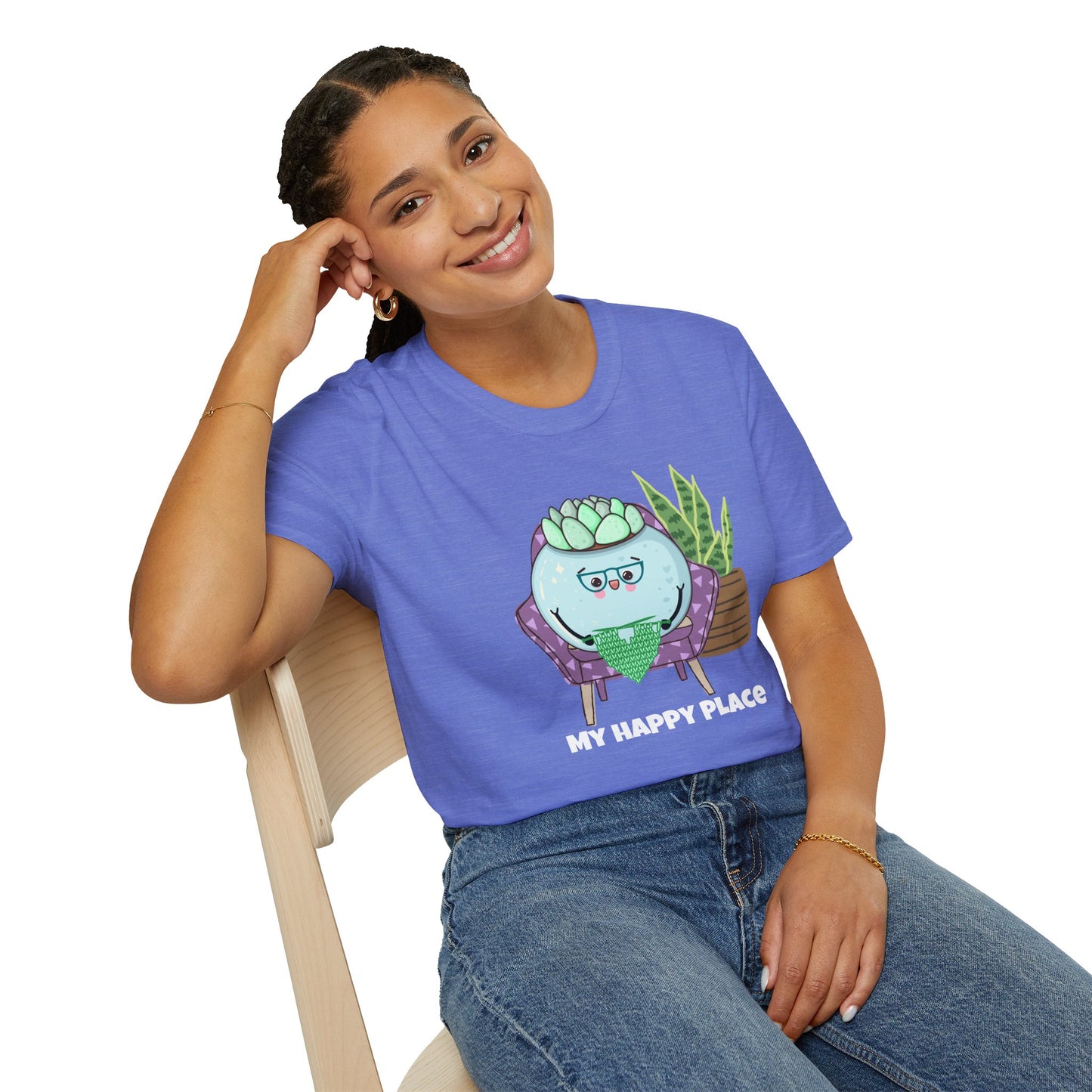 My Happy Place Succulent T-Shirt | Spoonie Plant Humor Tee | Chronic Illness Awareness Apparel