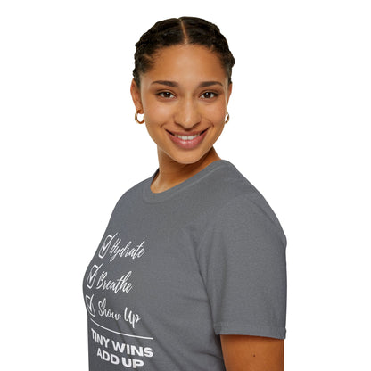 Tiny Wins Add Up T-Shirt | Positive Affirmation Tee | Spoonie Haven Apparel