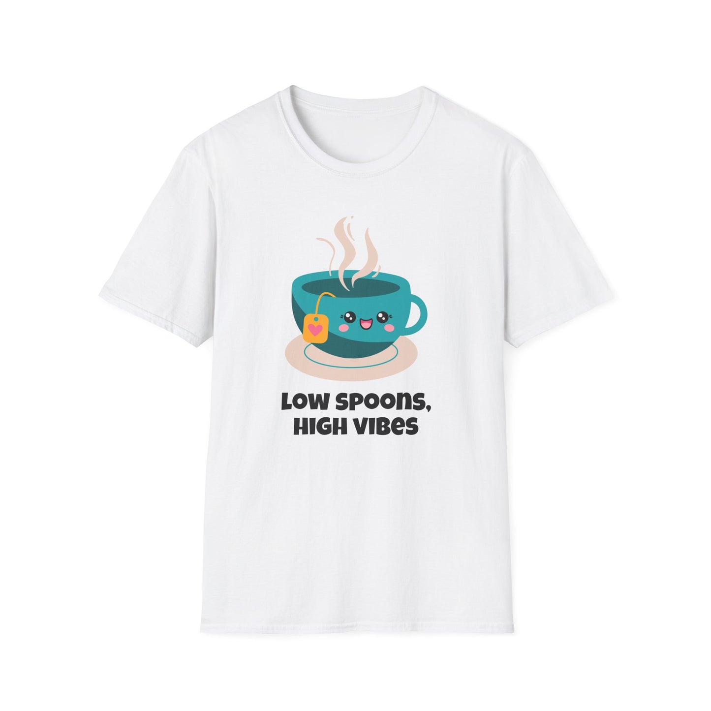 Low Spoons High Vibes T-Shirt | Chronic Illness Positivity Tee | Spoonie Haven Apparel