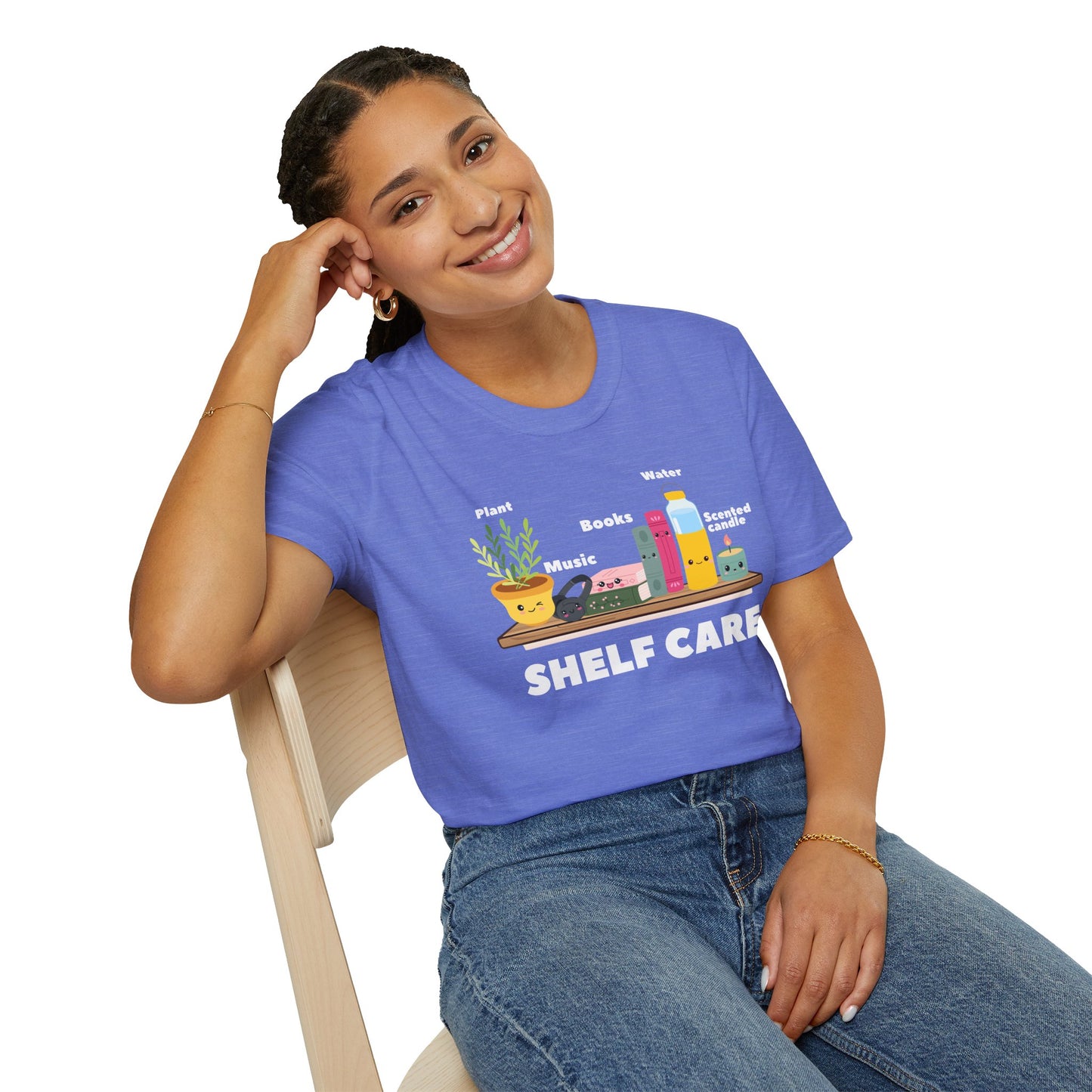 Shelf Care T-Shirt | Spoonie Self-Care Tee | Book Lover Chronic Illness Apparel