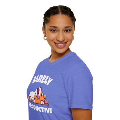Barely Productive Corgi T-Shirt | Spoonie Humor Tee | Chronic Illness Support Apparel
