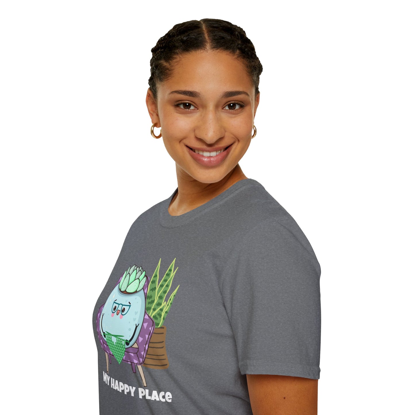My Happy Place Succulent T-Shirt | Spoonie Plant Humor Tee | Chronic Illness Awareness Apparel