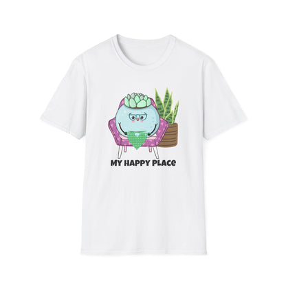 My Happy Place Succulent T-Shirt | Spoonie Plant Humor Tee | Chronic Illness Awareness Apparel