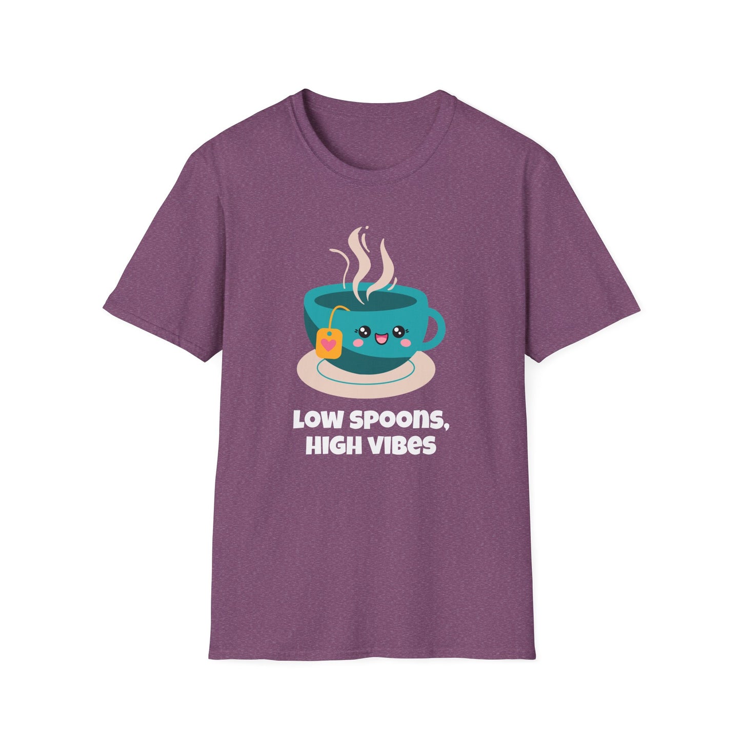 Low Spoons High Vibes T-Shirt | Chronic Illness Positivity Tee | Spoonie Haven Apparel