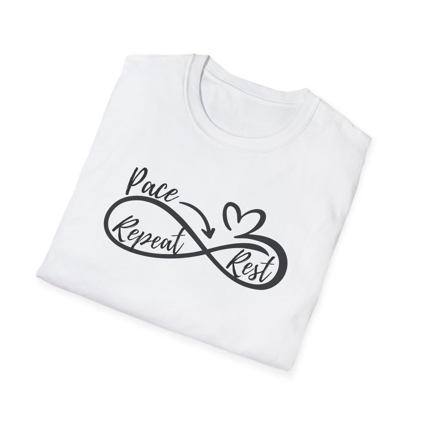 Pace Rest Repeat T-Shirt | Pacing Encouragement Tee | Spoonie Haven Apparel