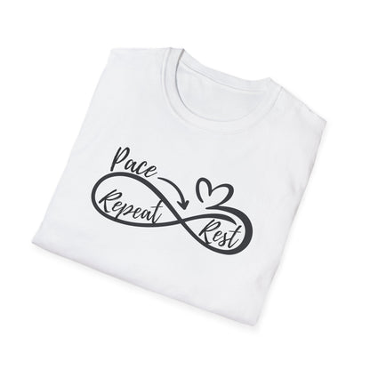 Pace Rest Repeat T-Shirt | Pacing Encouragement Tee | Spoonie Haven Apparel