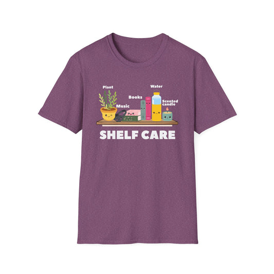 Shelf Care T-Shirt | Spoonie Self-Care Tee | Book Lover Chronic Illness Apparel
