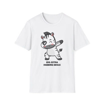 EDS Extra Dabbing Skills Zebra T-Shirt | Ehlers-Danlos Awareness Tee | Spoonie Humor Apparel
