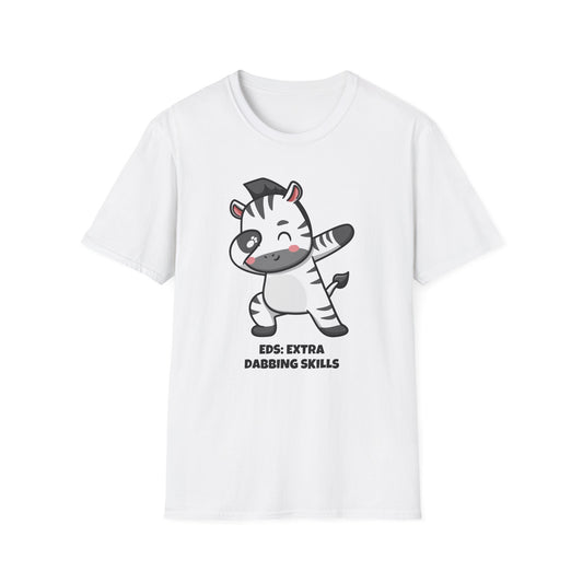EDS Extra Dabbing Skills Zebra T-Shirt | Ehlers-Danlos Awareness Tee | Spoonie Humor Apparel