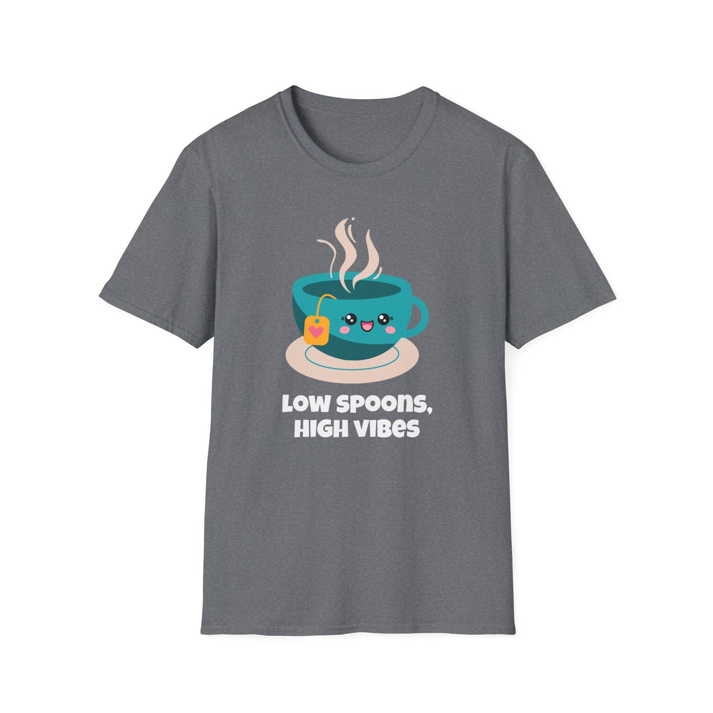 Low Spoons High Vibes T-Shirt | Chronic Illness Positivity Tee | Spoonie Haven Apparel