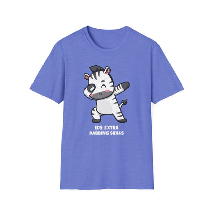 EDS Extra Dabbing Skills Zebra T-Shirt | Ehlers-Danlos Awareness Tee | Spoonie Humor Apparel