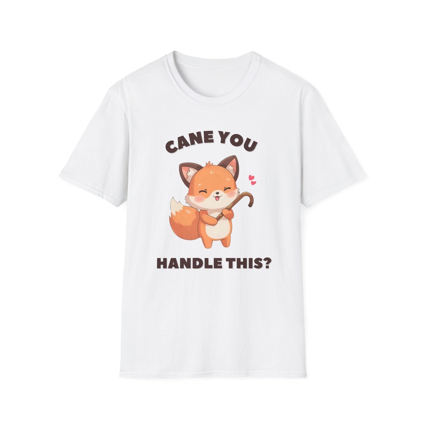 Cane You Handle This Fox T-Shirt | Mobility Aid Awareness Tee | Spoonie Haven Apparel