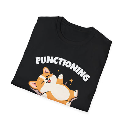 Functioning Is Overrated Corgi T-Shirt | Spoonie Humor Tee | Chronic Illness Support Apparel