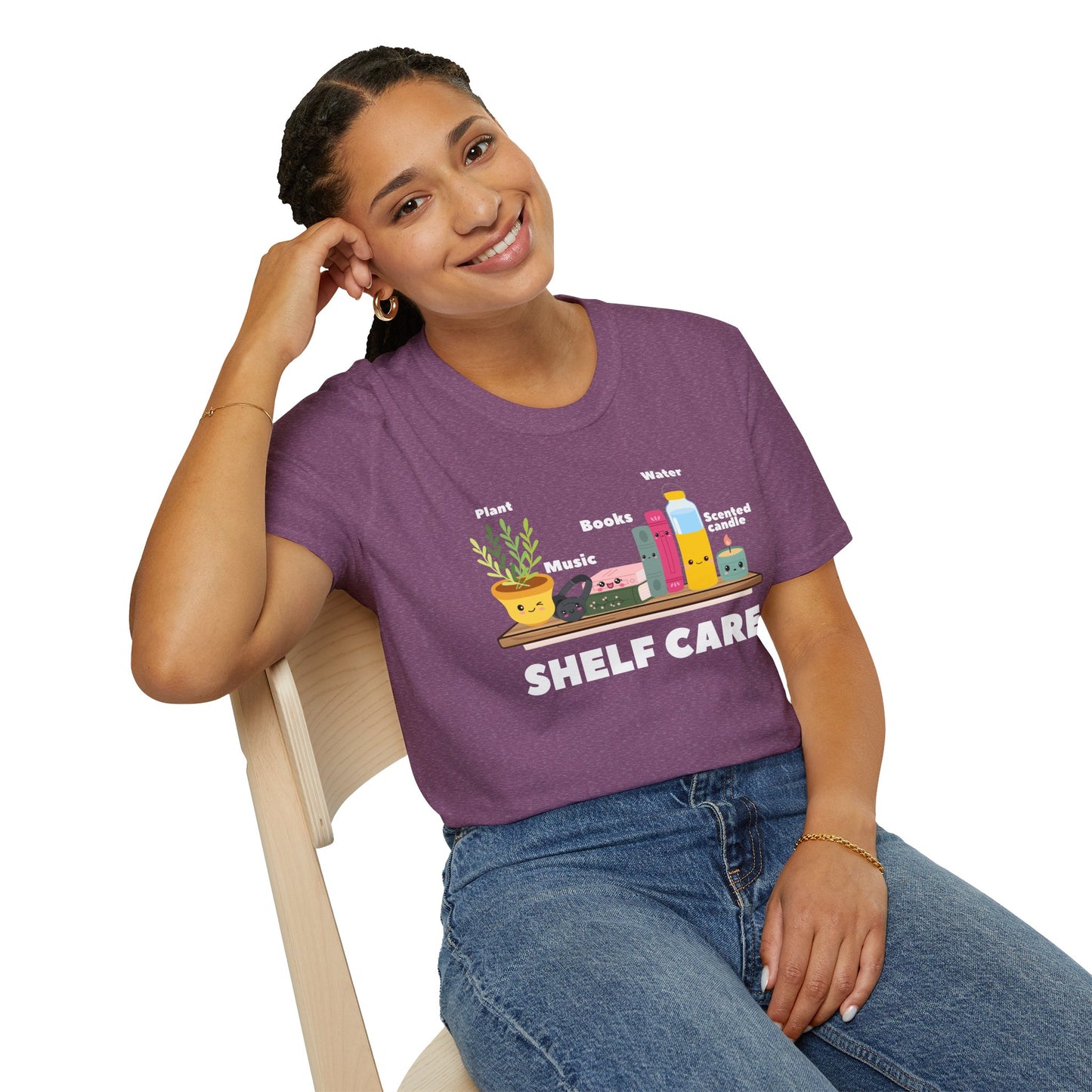 Shelf Care T-Shirt | Spoonie Self-Care Tee | Book Lover Chronic Illness Apparel