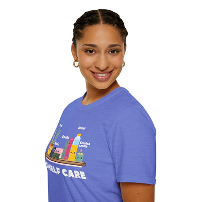 Shelf Care T-Shirt | Spoonie Self-Care Tee | Book Lover Chronic Illness Apparel