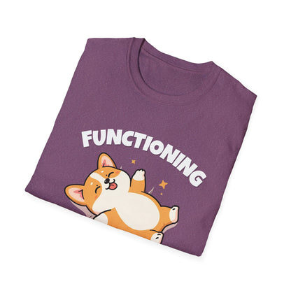 Functioning Is Overrated Corgi T-Shirt | Spoonie Humor Tee | Chronic Illness Support Apparel