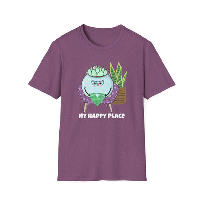 My Happy Place Succulent T-Shirt | Spoonie Plant Humor Tee | Chronic Illness Awareness Apparel