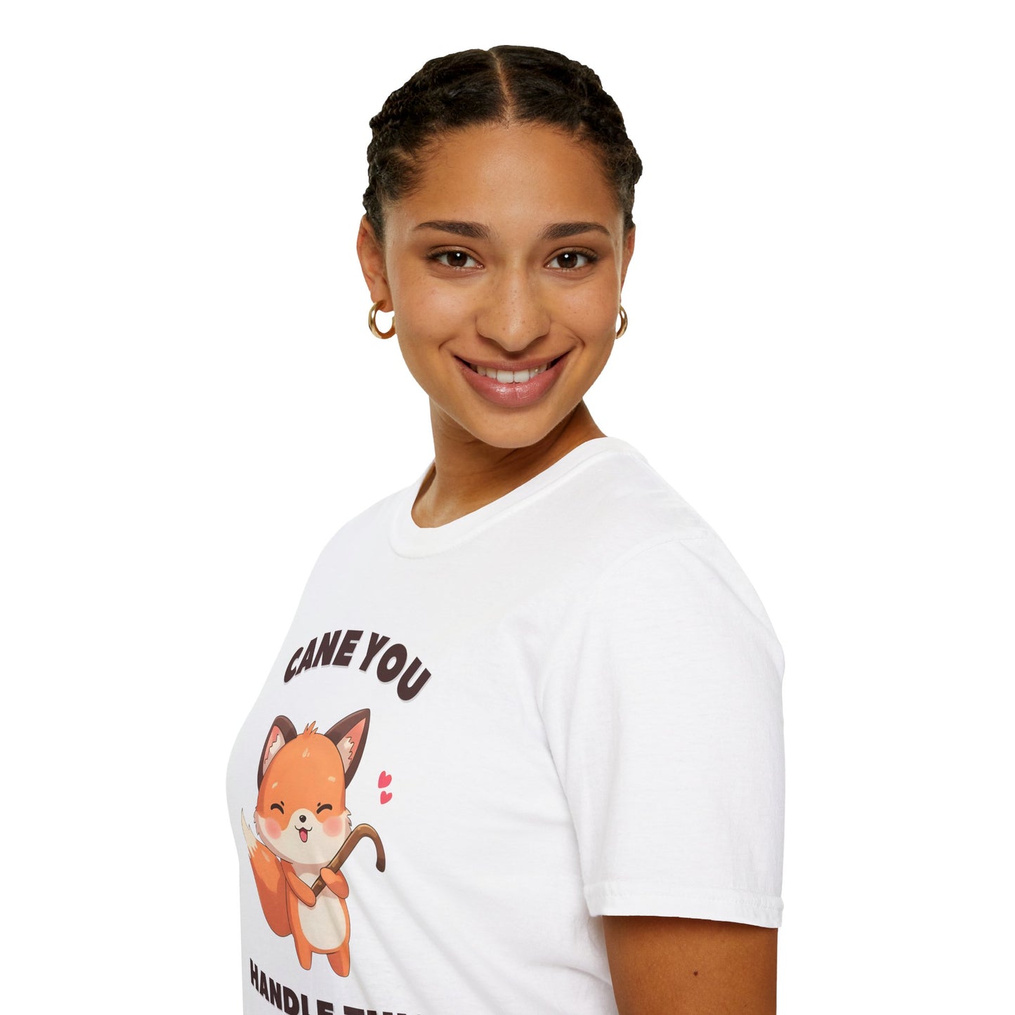 Cane You Handle This Fox T-Shirt | Mobility Aid Awareness Tee | Spoonie Haven Apparel