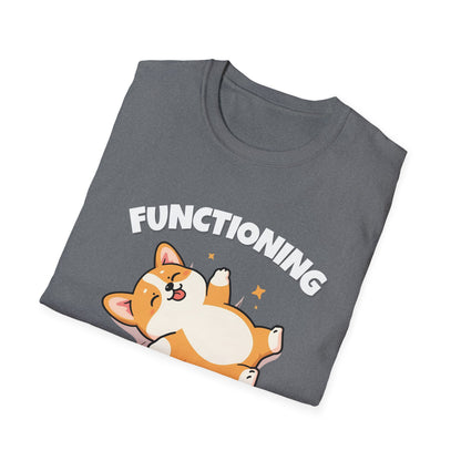 Functioning Is Overrated Corgi T-Shirt | Spoonie Humor Tee | Chronic Illness Support Apparel