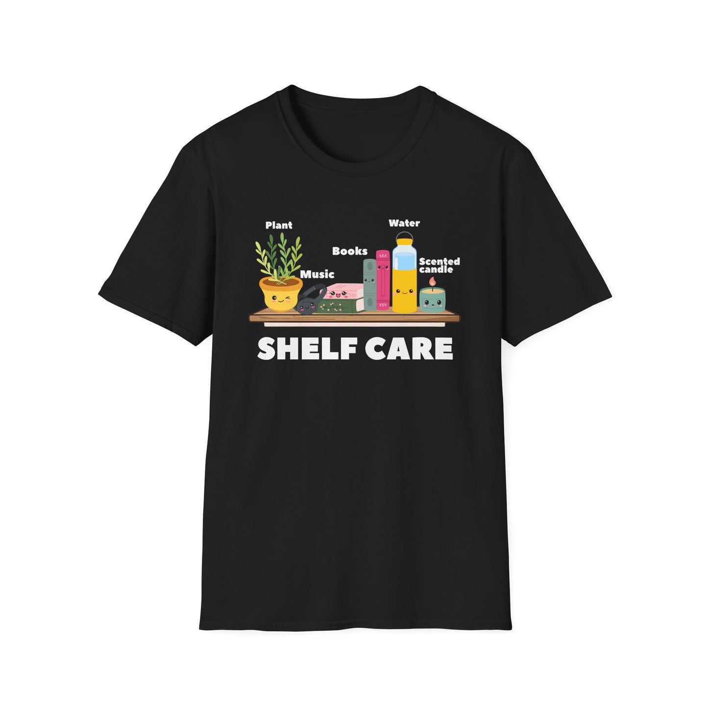 Shelf Care T-Shirt | Spoonie Self-Care Tee | Book Lover Chronic Illness Apparel