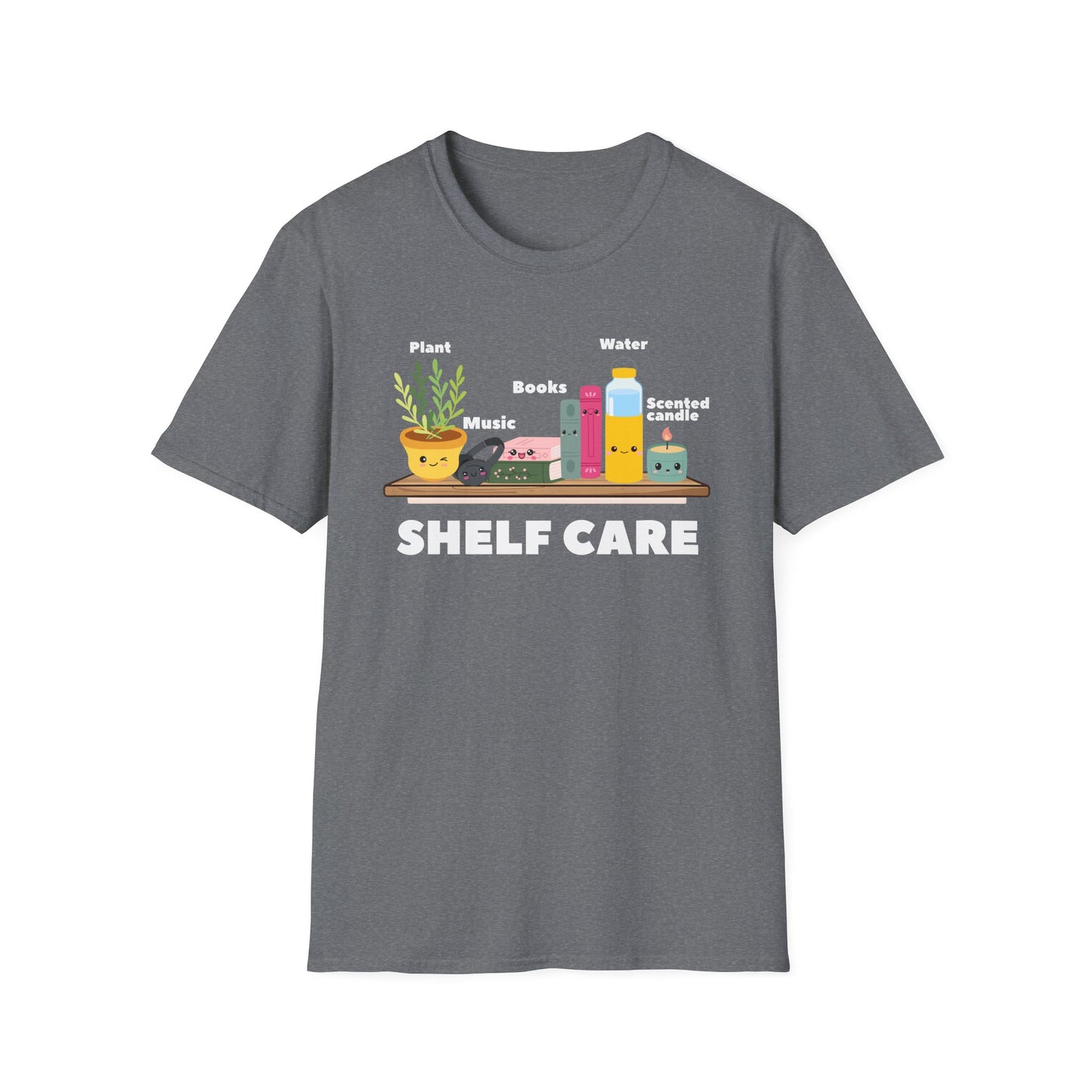 Shelf Care T-Shirt | Spoonie Self-Care Tee | Book Lover Chronic Illness Apparel