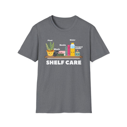 Shelf Care T-Shirt | Spoonie Self-Care Tee | Book Lover Chronic Illness Apparel