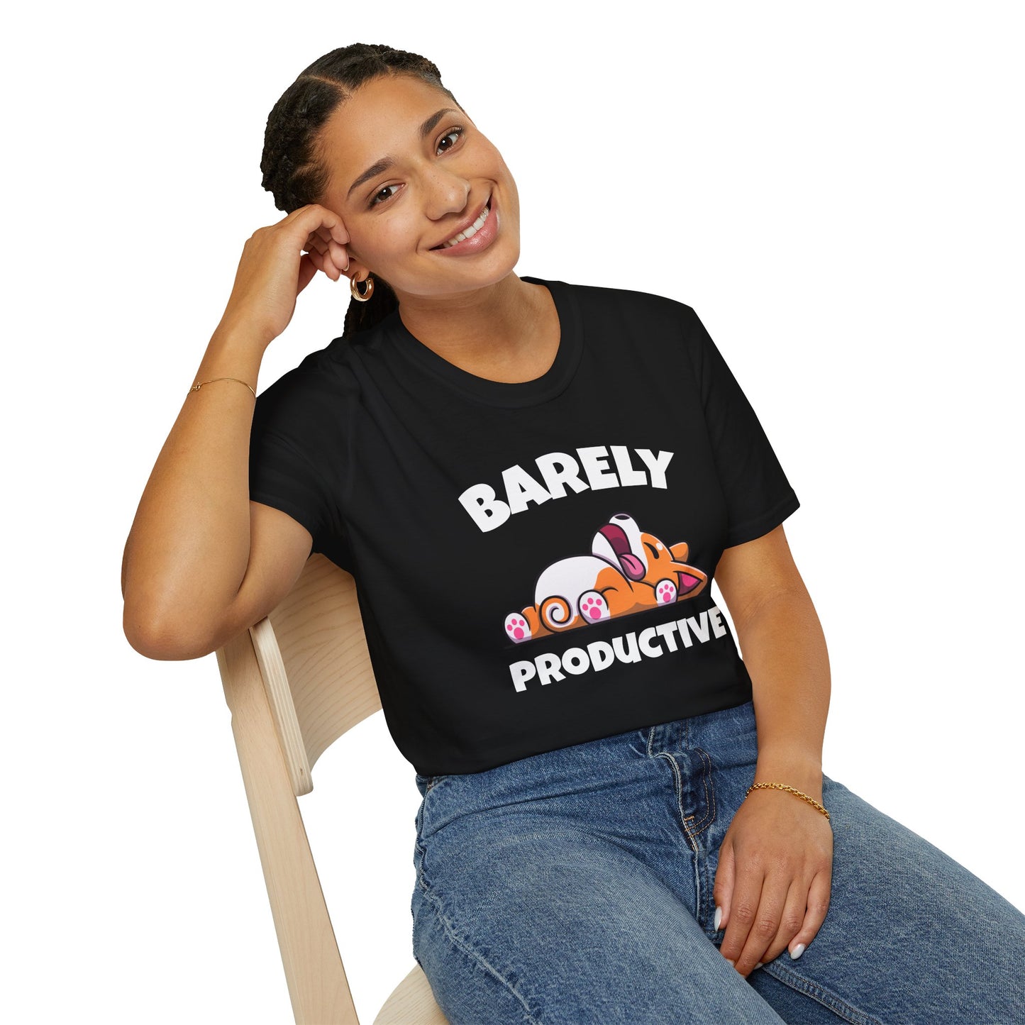 Barely Productive Corgi T-Shirt | Spoonie Humor Tee | Chronic Illness Support Apparel