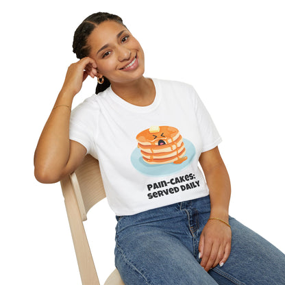 Pain-Cakes Served Daily T-Shirt | Spoonie Humor Tee | Chronic Illness Awareness Apparel