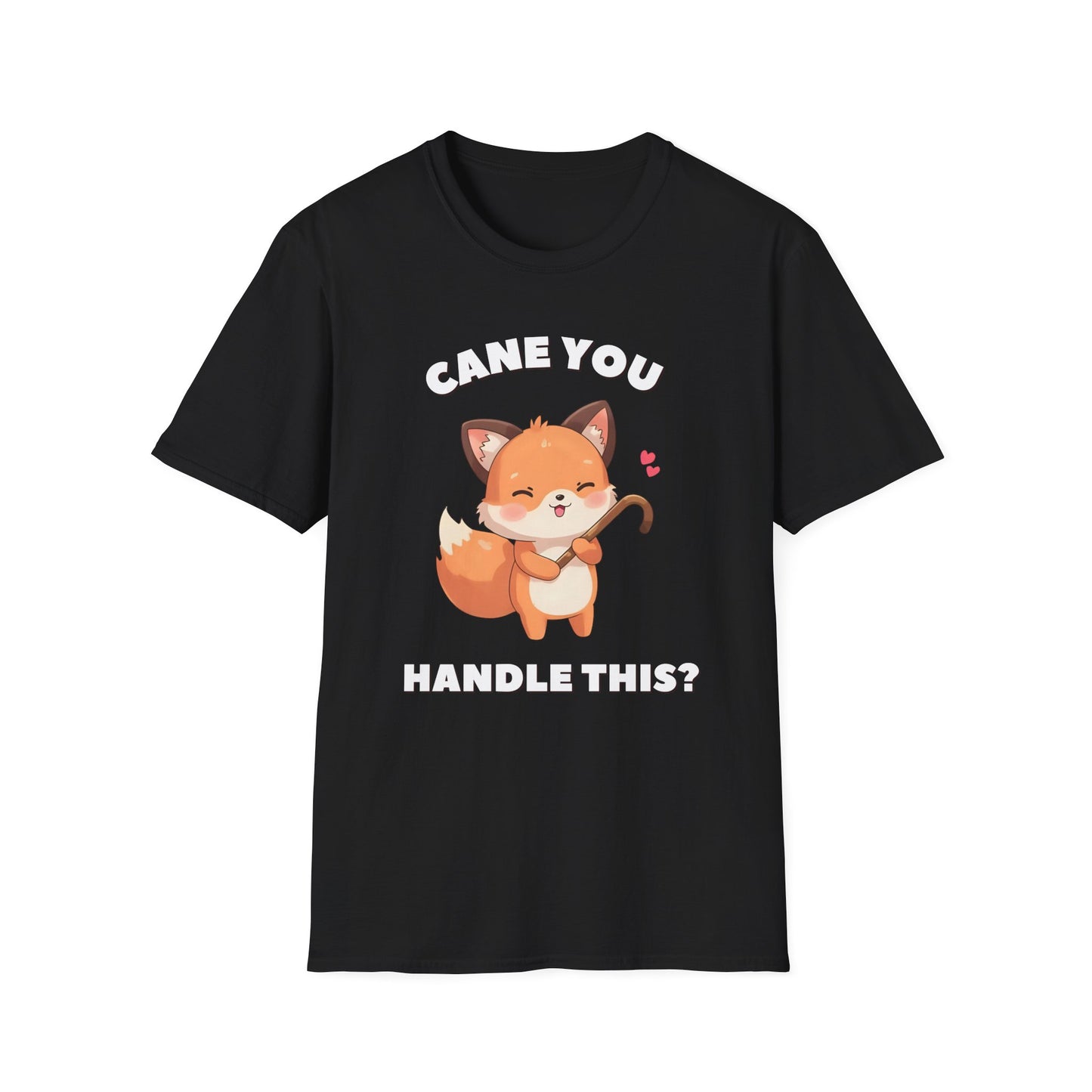 Cane You Handle This Fox T-Shirt | Mobility Aid Awareness Tee | Spoonie Haven Apparel