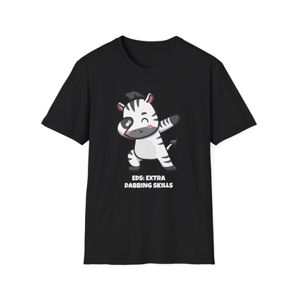 EDS Extra Dabbing Skills Zebra T-Shirt | Ehlers-Danlos Awareness Tee | Spoonie Humor Apparel