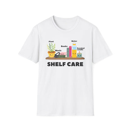 Shelf Care T-Shirt | Spoonie Self-Care Tee | Book Lover Chronic Illness Apparel