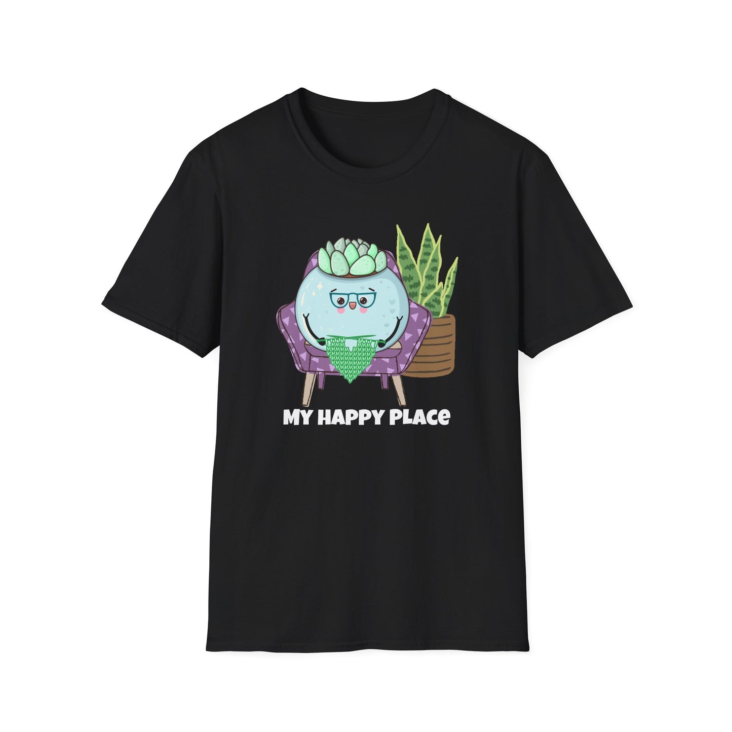 My Happy Place Succulent T-Shirt | Spoonie Plant Humor Tee | Chronic Illness Awareness Apparel