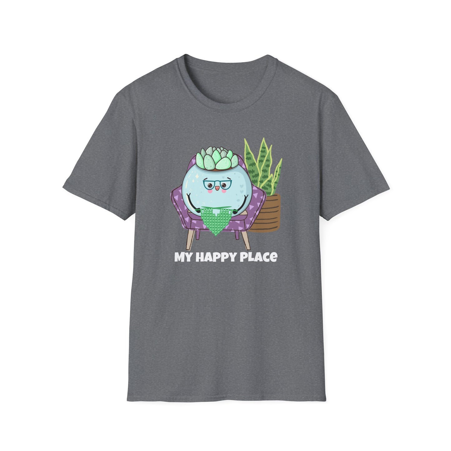 My Happy Place Succulent T-Shirt | Spoonie Plant Humor Tee | Chronic Illness Awareness Apparel