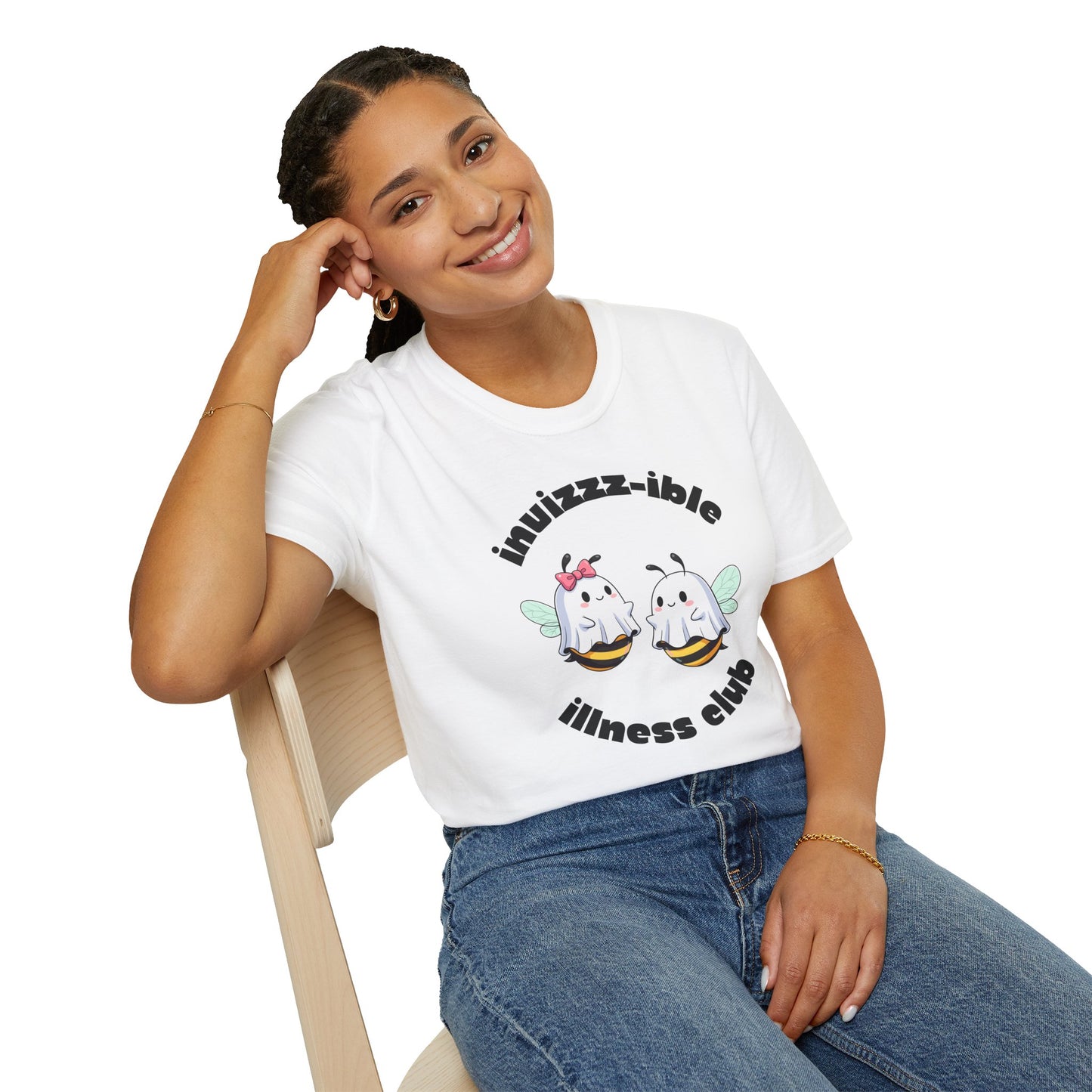 Invizzz-ible Illness Club Bee T-Shirt | Spoonie Humor Tee | Chronic Illness Awareness Apparel